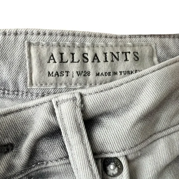 ALL SAINTS Mast Bleached Skinny Jeans Sz 28 - Picture 5 of 8
